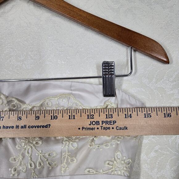 Haley Logan by Adrianna Papell Strapless Dress sz 3/4* Beige Chiffon Embroidered - Picture 13 of 16